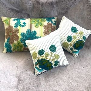 Pier 1 Imports Beaded Peacock Pillow Set